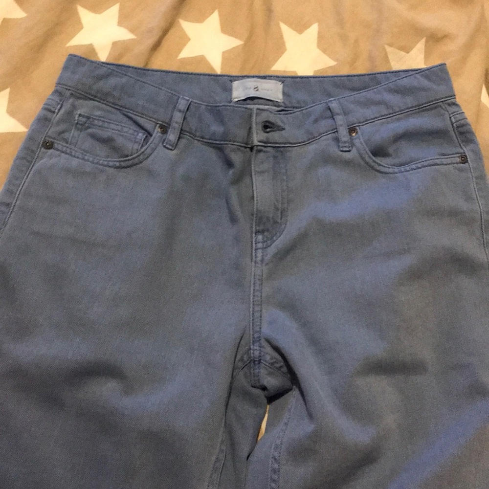 Light blue wide leg crop pants